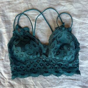 Zanana Dark Green Lace Bralette